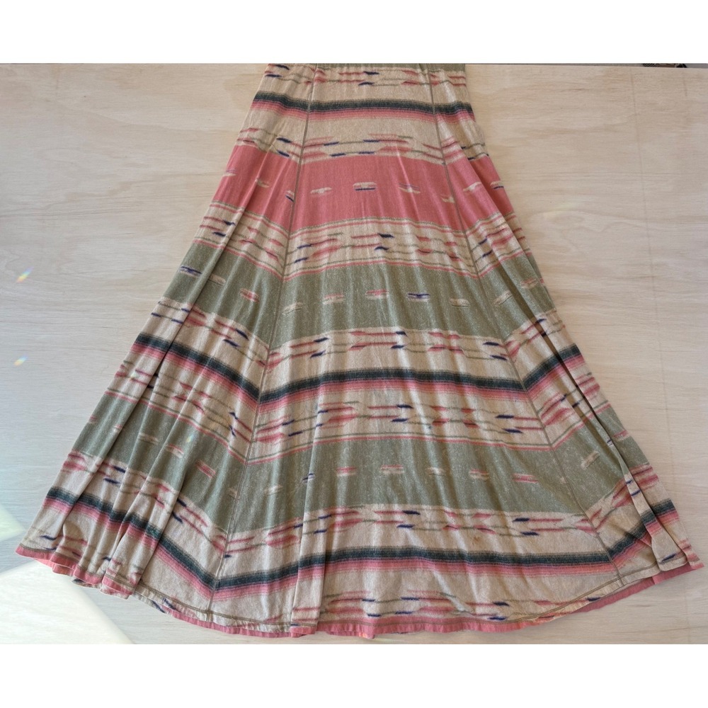 Ralph Lauren Southwestern Aztec Boho Maxi Dress Smocked Tiered Coastal Cowgirl - Picture 5 of 8